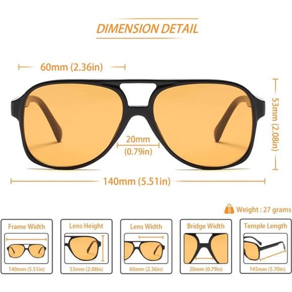 Vintage Retro 70s Sunglasses for Women Men Classic Large Square Aviator Trendy - Picture 3 of 7